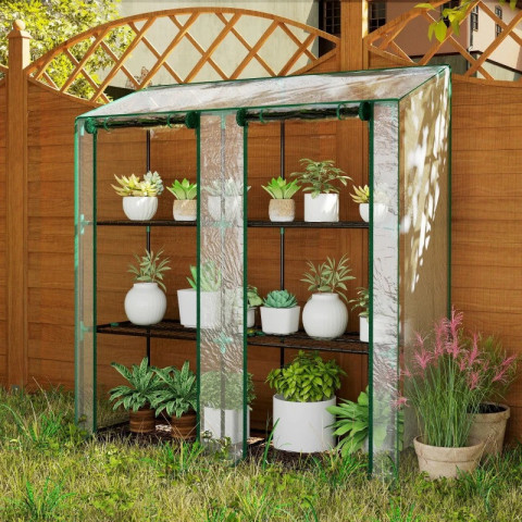Mini fóliovník s vyztuženou plachtou 143 x 46 x 141/151 cm | průhledný č.4