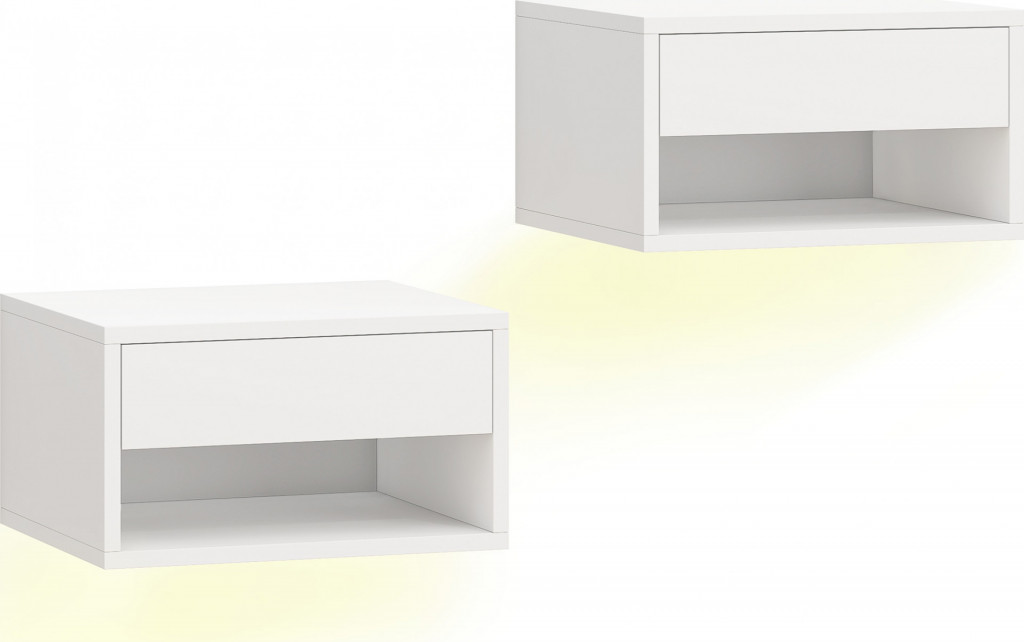 Moderní noční stolek s RGB LED | bílý