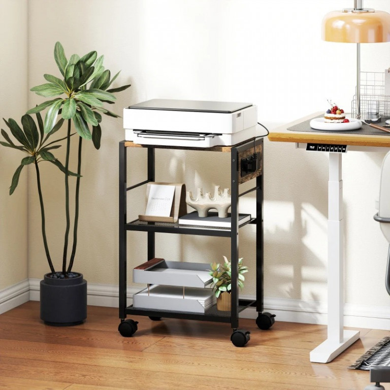 Stojan na tiskárnu | rustikálně hnědý