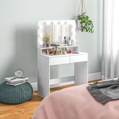 Toaletní stolek s LED osvětlením | bílý č.2