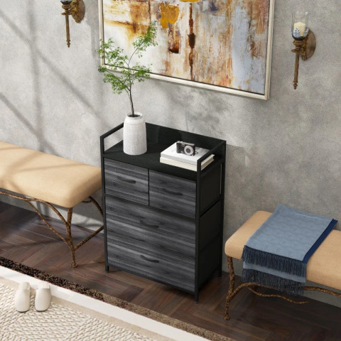 Skříňka se 4 zásuvkami | černá č.3