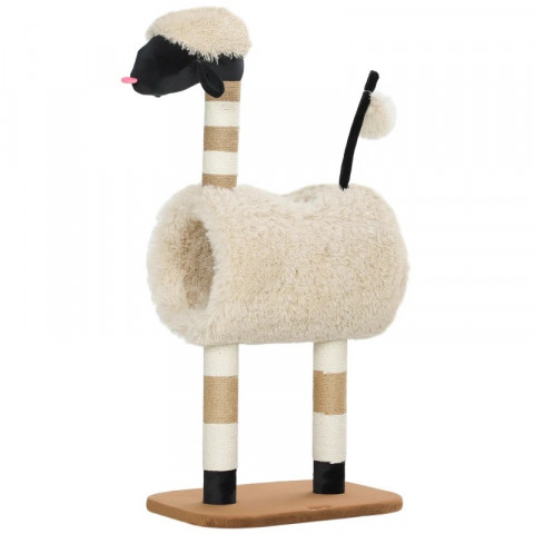 Škrabadlo pro kočky v designu ovce, 98 cm | světle hnědé č.2