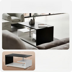 Konferenční stolek Orlando 95x55x50cm | bílý/černý č.2