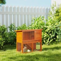 Dvoupatrová králíkárna 90 x 45 x 80 cm | žlutá č.1