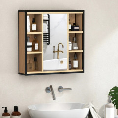 Koupelnová skříňka se zrcadlem, 60 x 16 x 58,5 cm | dub č.1