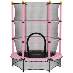 Dětská trampolína s ochrannou sítí, průměr 140 cm | růžová č.2