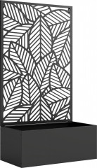 Kovový vyvýšený záhon s mříží pro popínavé rostliny | černý č.1