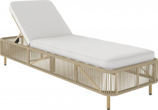 5polohové nastavitelné venkovní lehátko z PE ratanu s polštáři | žluté č.1