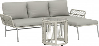 Polyratanový zahradní nábytek 3-dílný | světle šedý