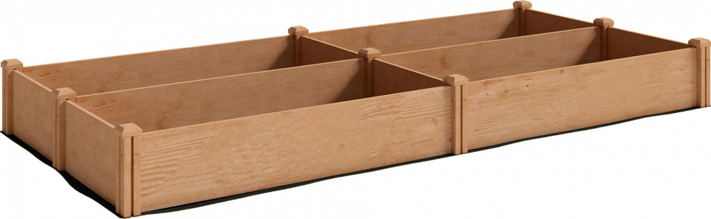 Dřevěný vyvýšený záhon 234x109x25cm | světle hnědý