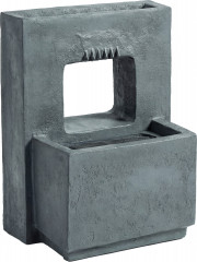 2-stupňová zahradní fontána s LED osvětlením | tmavě šedá č.1