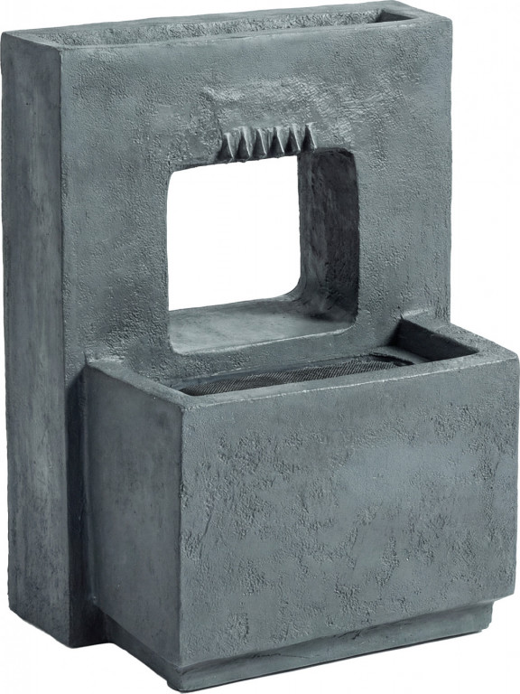 2-stupňová zahradní fontána s LED osvětlením | tmavě šedá