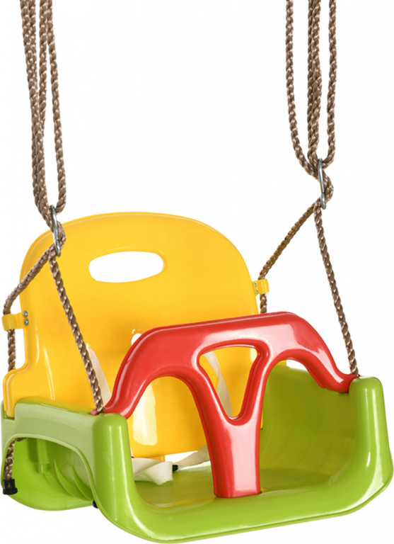 Dětská houpačka 3v1 s nastavitelnou sedačkou | zelená