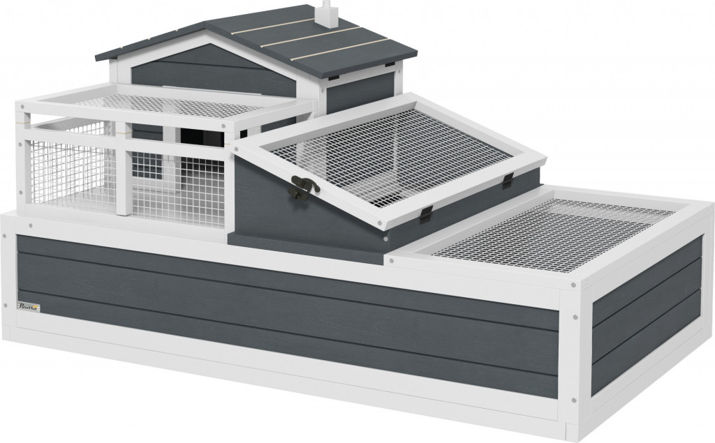 Dřevěný výběh pro želvy se 2 úrovněmi | šedý