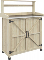 Zahradní stůl v rustikálním stylu se skříňkou | přírodní č.1