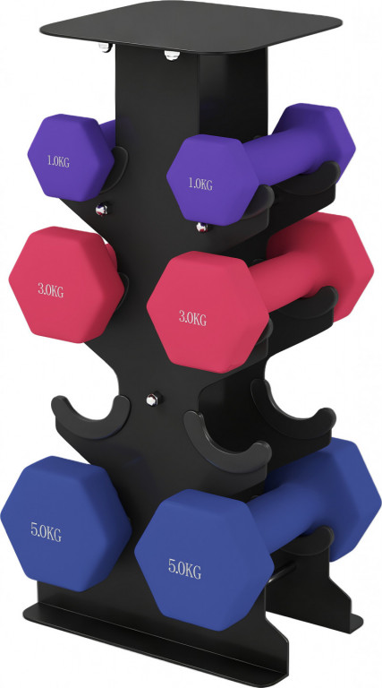 Sada činek 3 páry s úložným stojanem | fialové + růžové + modré