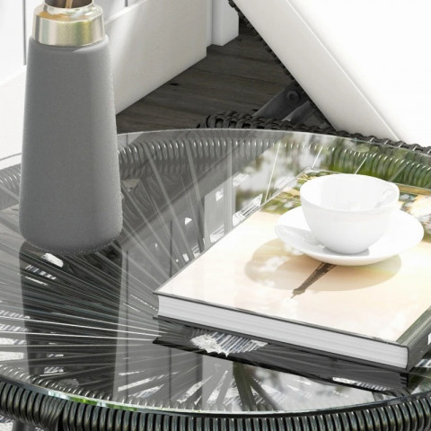 Kulatý zahradní stolek, průměr 50 cm | černý č.6