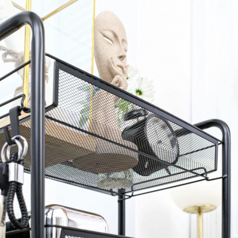 Kuchyňský servírovací vozík se 4 úrovněmi | černý č.5