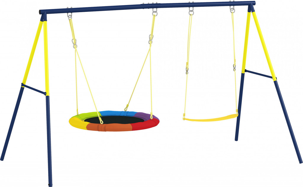 Ocelový rám na dětské houpačky 265 x 160 x 178 cm | vícebarevný