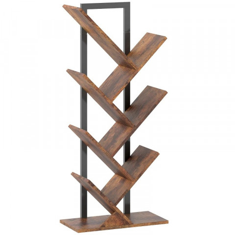 Stojící regál se 7 úrovněmi ve tvaru stromu | rustikálně hnědý č.2