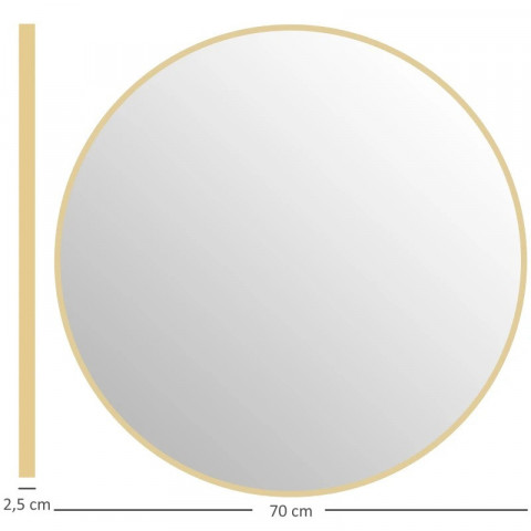 Kulaté zrcadlo průměr 70 cm | zlaté č.3