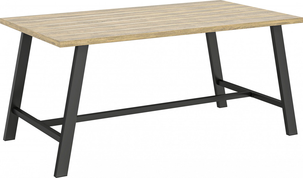 Obdélníkový kovový zahradní stolek 100 x 55 x 45 cm | hnědý