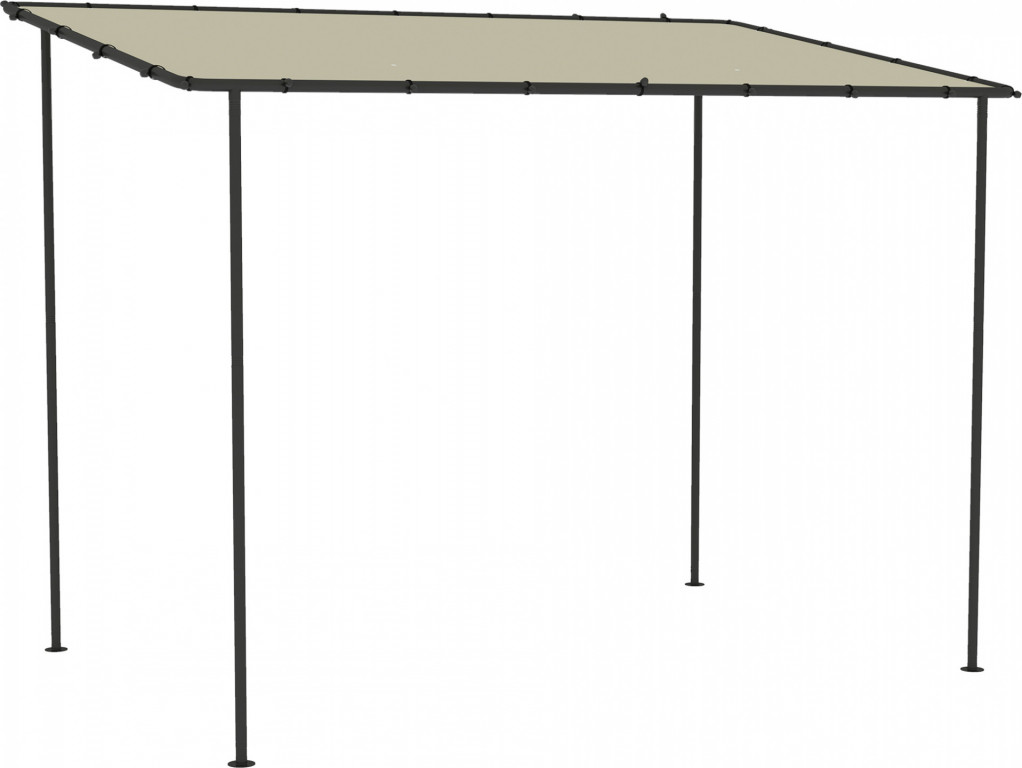 Zahradní přístřešek s kovovým rámem 3 x 1,8 x 2,3 m | krémově bílý
