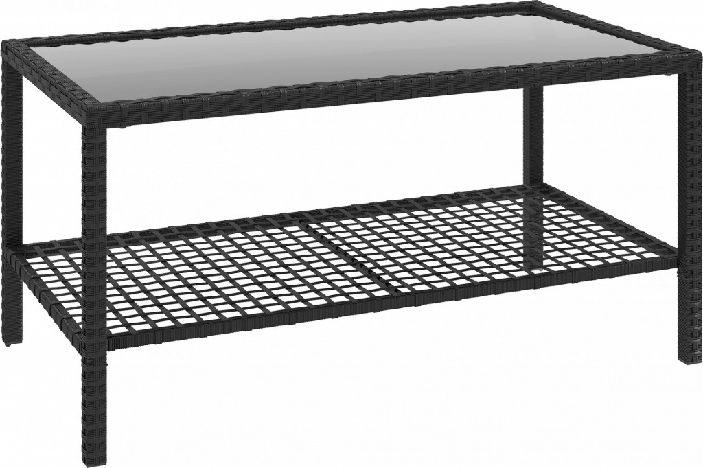 Polyratanový konferenční stolek 92 x 50 x 45 cm | černý