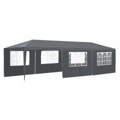 Záhradný párty stan 9 x 3 m s bočnicami | šedý