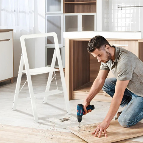 Skládací žebřík 41,5x49,7x82,6 cm | bílý č.3