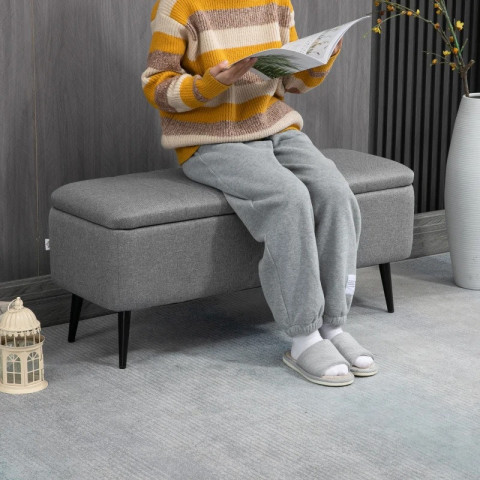 Lavice s úložným prostorem 102 x 40 x 44 cm | šedá č.4