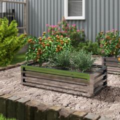 Vyvýšený ocelový záhon, 120 x 60 x 30,5 cm | stříbrný č.1
