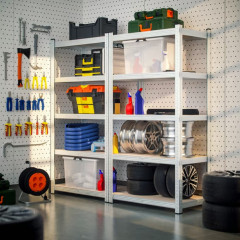 Sada 2 regálů 180x90x40cm |stříbrná č.1