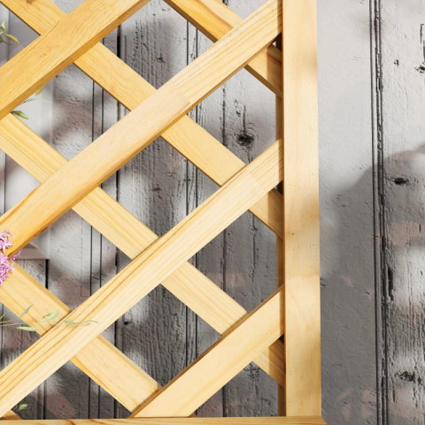 Vyvýšený záhon s mříží 76 x 33 x 177 cm | přírodní č.5