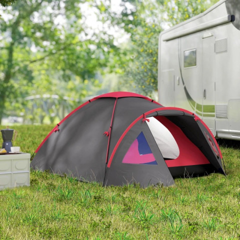 Lehký kempinkový stan pro 3 osoby | šedý č.3