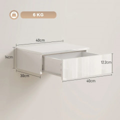 2 závěsné noční stolky 40 x 30 x 14 cm | bílé č.2