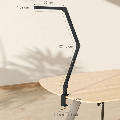 LED stolní lampa s otočným ramenem | černá č.2
