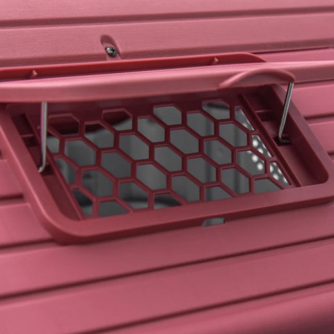 Psí bouda 59x75x66 cm | červená+světle šedá č.6