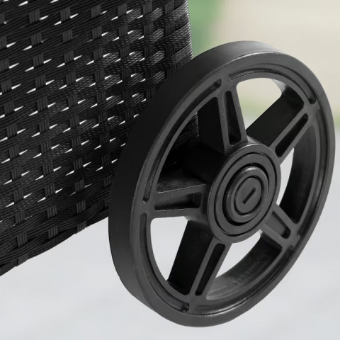 Zahradní lehátko z polyratanu 193x90x43cm | černé/krémové č.5