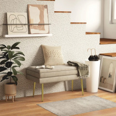 Čalouněná lavice s úložným prostorem 79,5x37,5x43 cm | béžová č.1