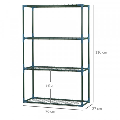 4-patrová police na rostliny 2 ks 70x27x110 cm | zelená č.4