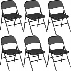 6 skládacích kempingových židlí | černé č.1