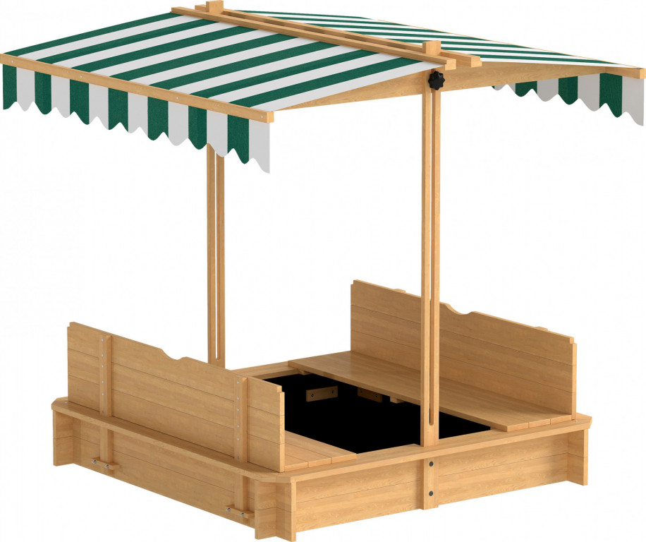 Dětské pískoviště se stříškou 106 x 106 cm | vícebarevné