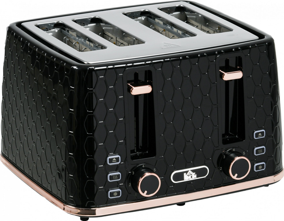 Nerezový topinkovač s nástavcem na housky | černý