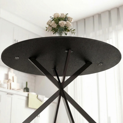 Kulatý jídelní stůl pro 4 osoby Ø100 cm | černý č.5