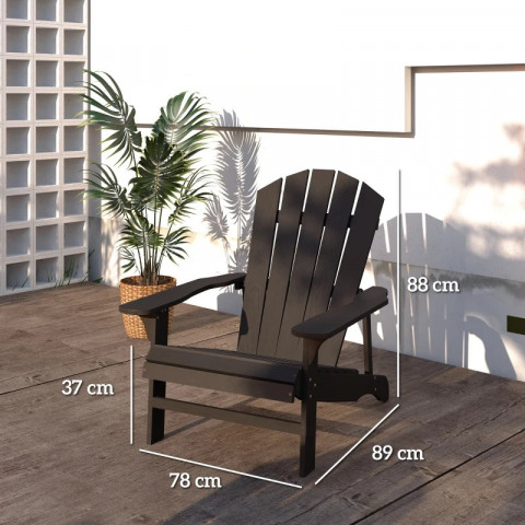 Dřevěná venkovní zahradní židle s vysokým opěradlem | černá č.3