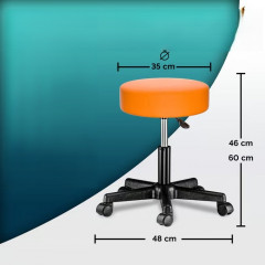 Pojízdná stolička s kolečky otočná o 360° | oranžová č.2