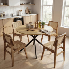 Kulatý jídelní stůl pro 4 osoby Ø100 cm | dub č.1