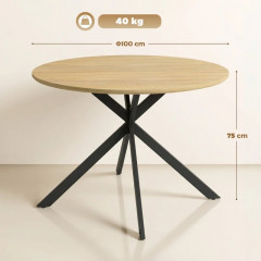 Kulatý jídelní stůl pro 4 osoby Ø100 cm | dub č.3