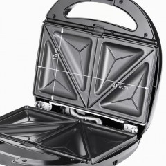 Toustovač, vaflova a gril 3 v1 800W |černý/stříbrný č.3
